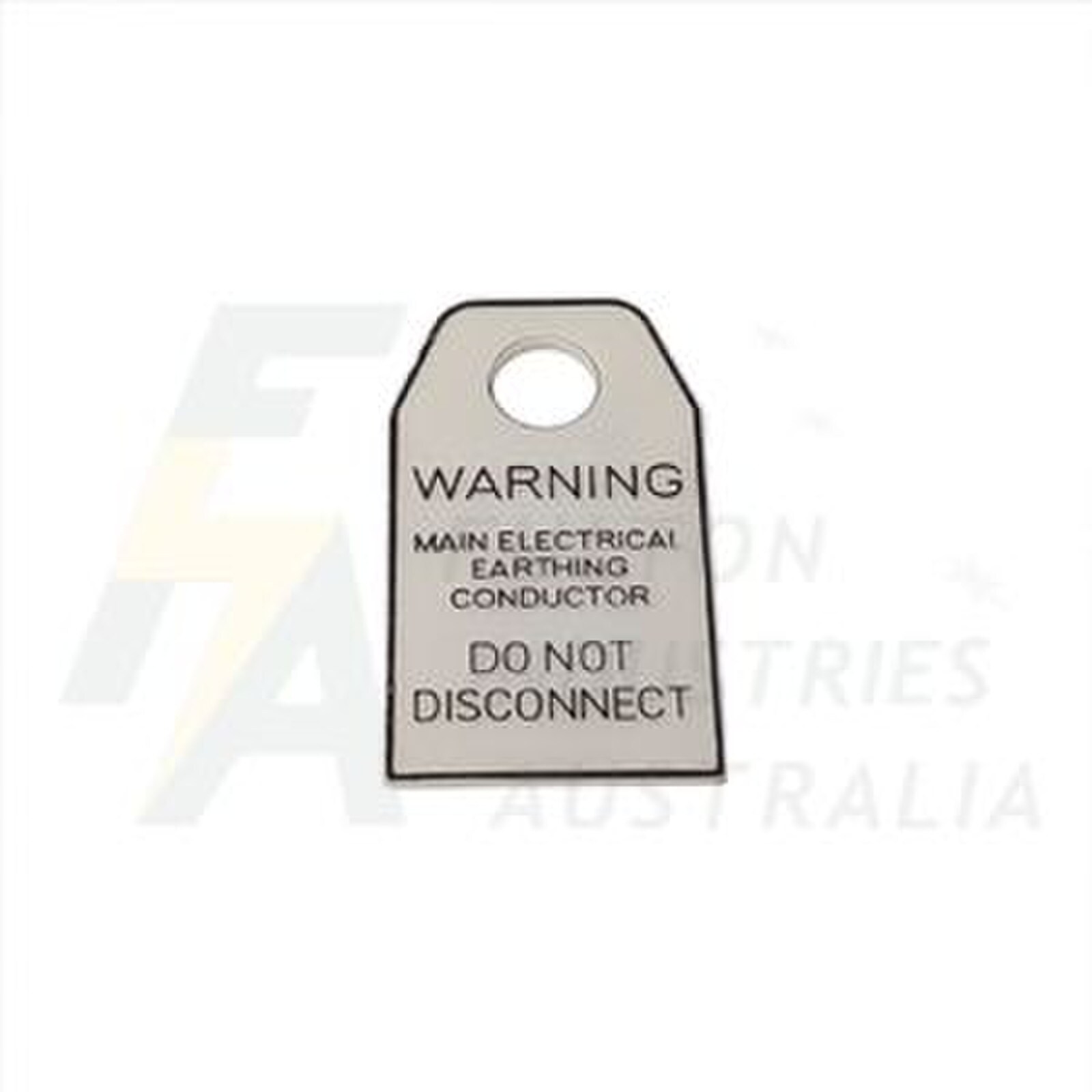 Earth rod tag - DO NOT DISCONNECT earth rod tag AS3000